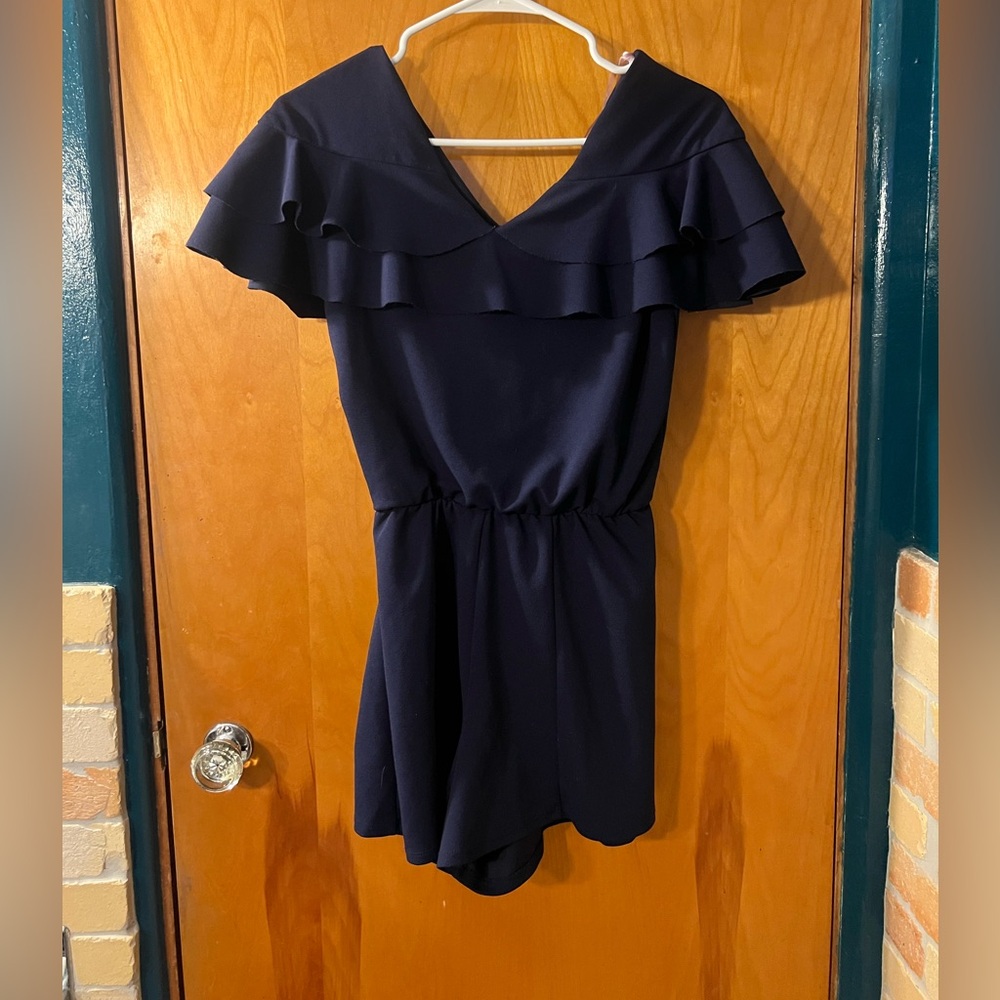 Maddie Shorts Romper - Juniors Size XL - Navy Blue